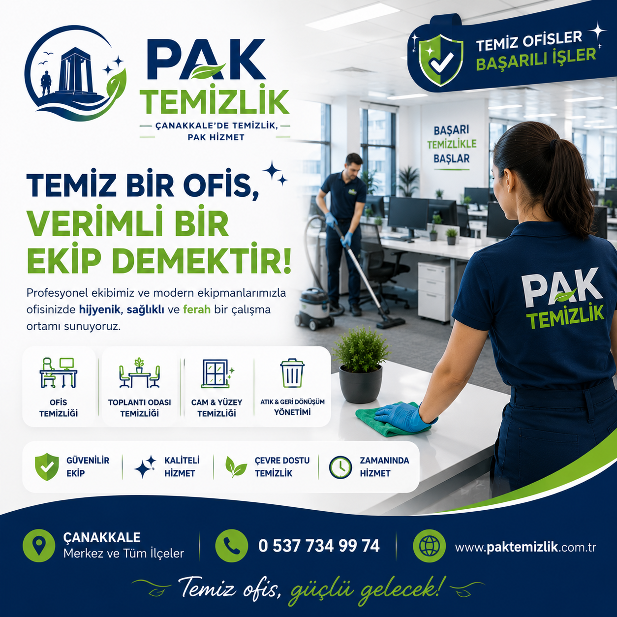 Pak Temizlik Çanakkale ofis temizliği